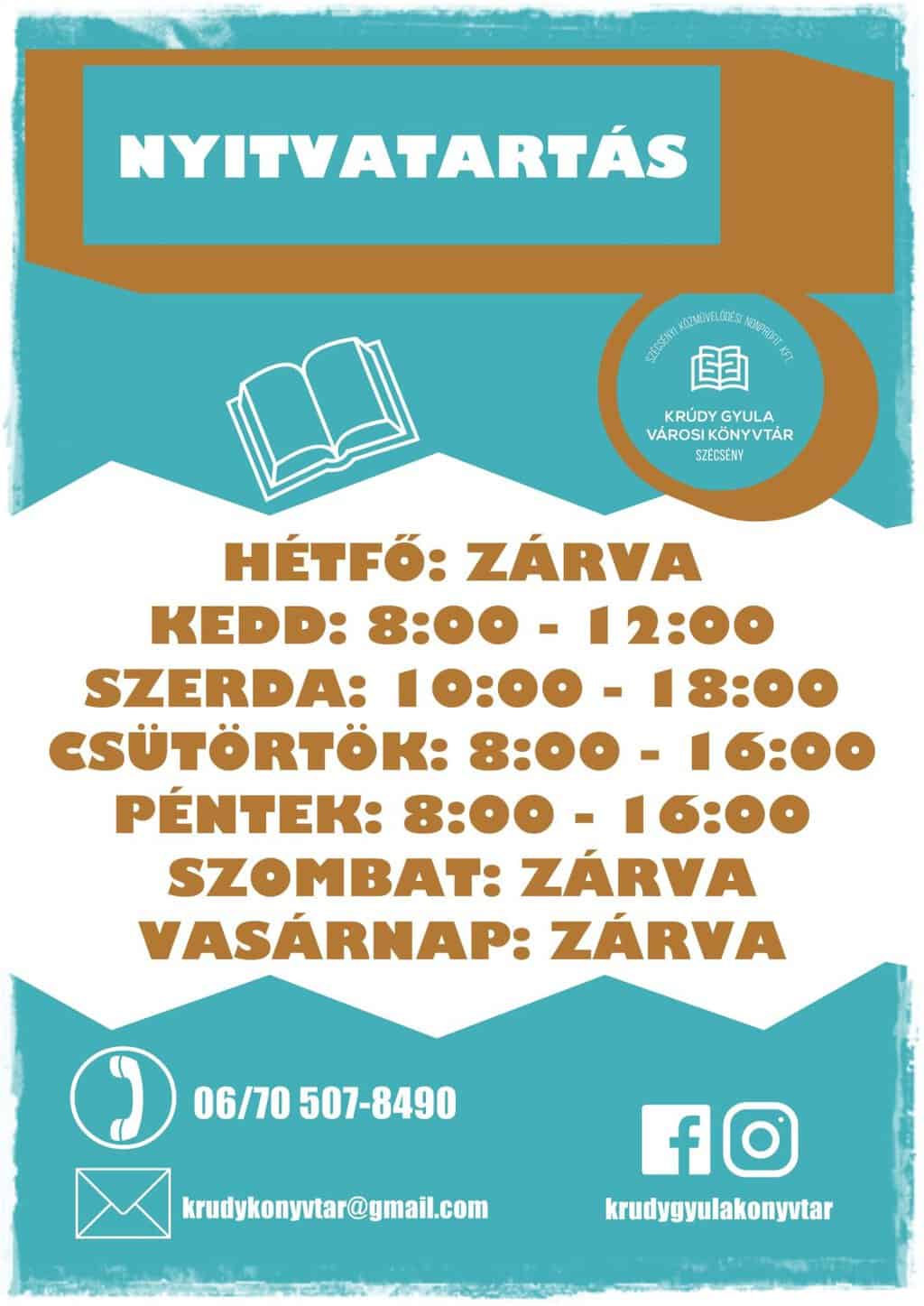 nyitvatartás